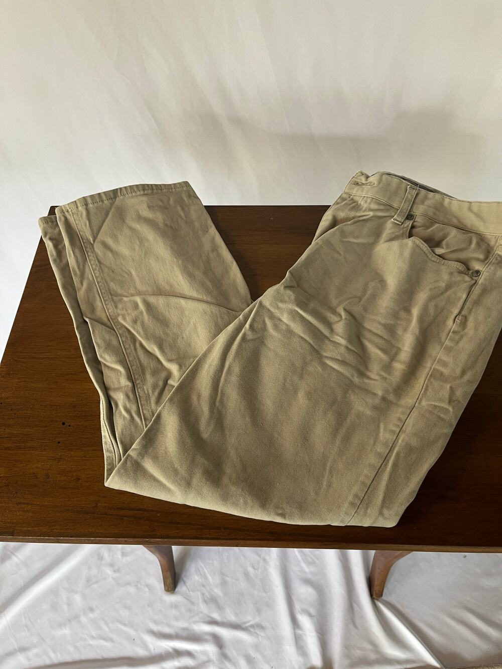 Iron Co Men's Khaki Pants Size 34x30 Stretch Waistband Blue Gray Detail Chino